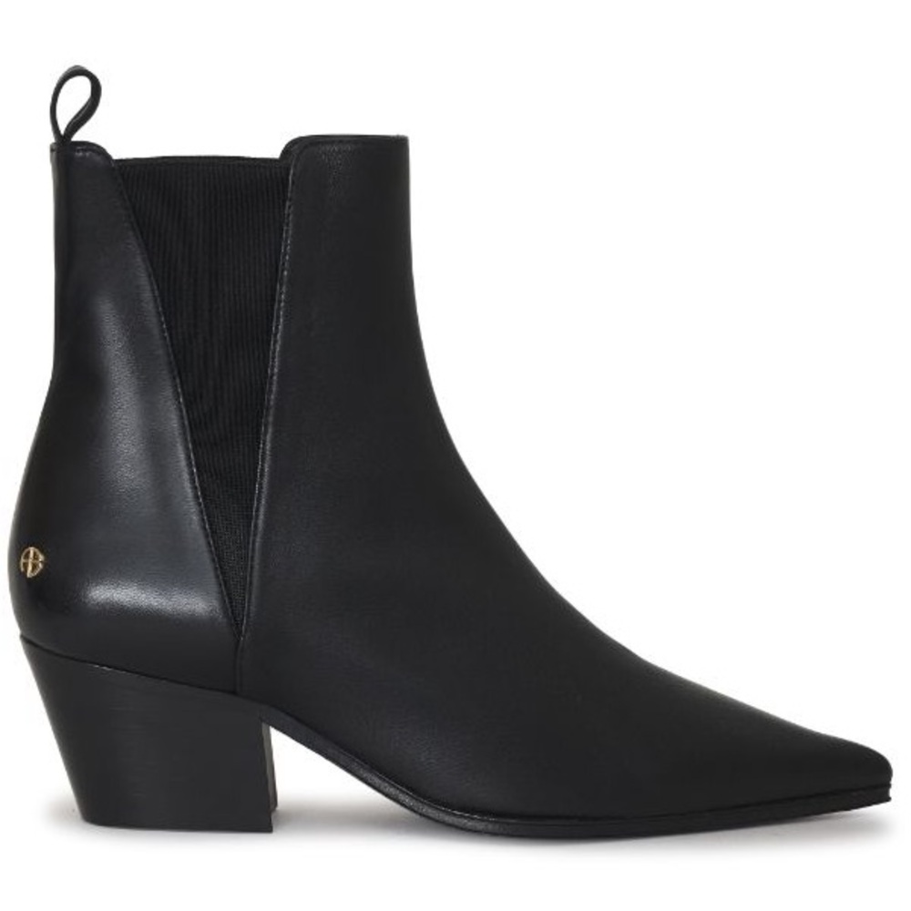 Anine Bing Sky Leather Ankle Boots - Black - Women’s 10